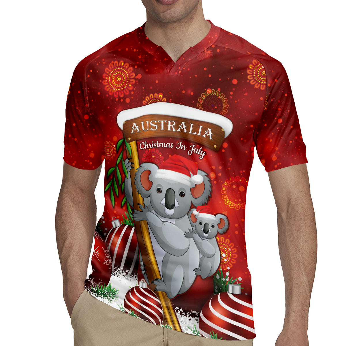 Australia Koala Rugby Jersey Christmas In July - Red