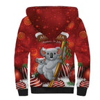 Australia Koala Sherpa Hoodie Christmas In July - Red