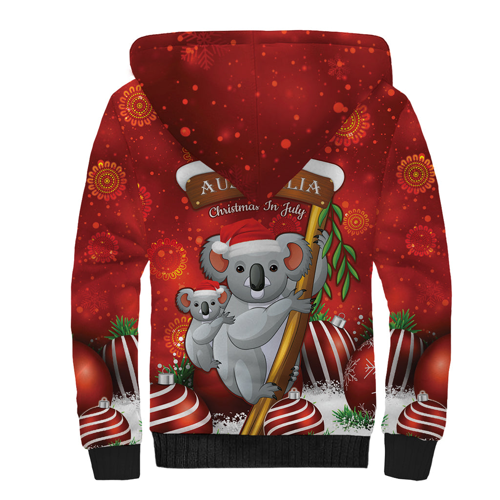Australia Koala Sherpa Hoodie Christmas In July - Red