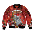 Australia Koala Sleeve Zip Bomber Jacket Christmas In July - Red