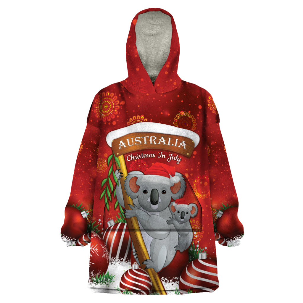 Australia Koala Wearable Blanket Hoodie Christmas In July - Red