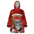Australia Koala Wearable Blanket Hoodie Christmas In July - Red