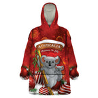 Australia Koala Wearable Blanket Hoodie Christmas In July - Red