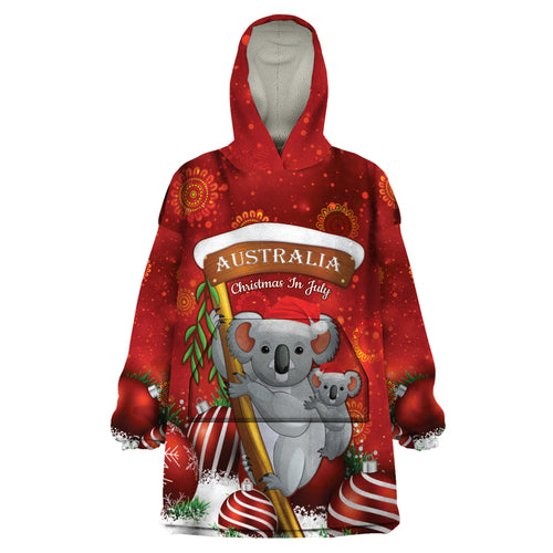 Australia Koala Wearable Blanket Hoodie Christmas In July - Red