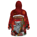 Australia Koala Wearable Blanket Hoodie Christmas In July - Red