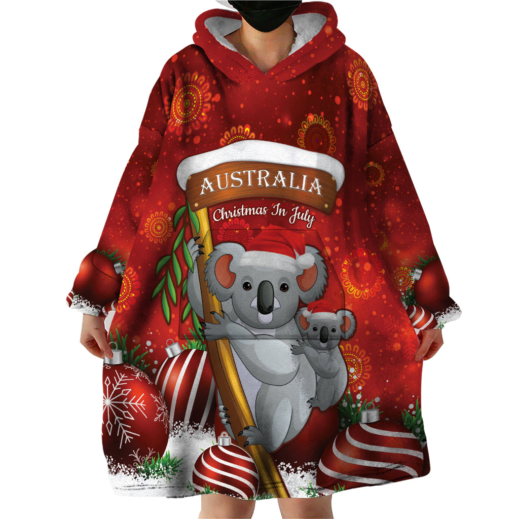Australia Koala Wearable Blanket Hoodie Christmas In July - Red