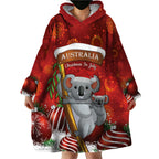 Australia Koala Wearable Blanket Hoodie Christmas In July - Red
