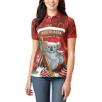 Australia Koala Women Polo Shirt Christmas In July - Red