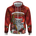 Australia Koala Zip Hoodie Christmas In July - Red