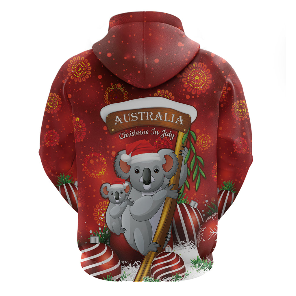 Australia Koala Zip Hoodie Christmas In July - Red