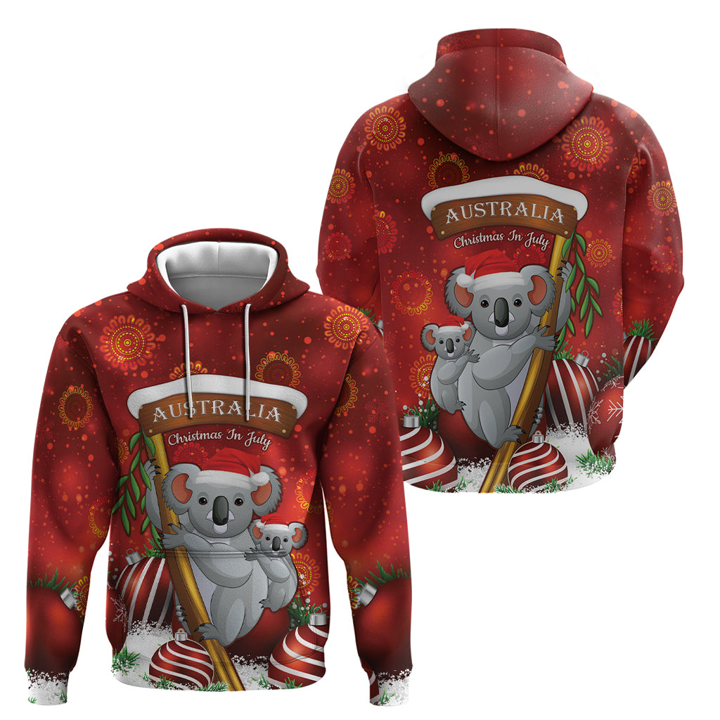 Australia Koala Zip Hoodie Christmas In July - Red