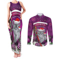 Australia Koala Couples Matching Tank Maxi Dress and Long Sleeve Button Shirt Christmas In July - Purple