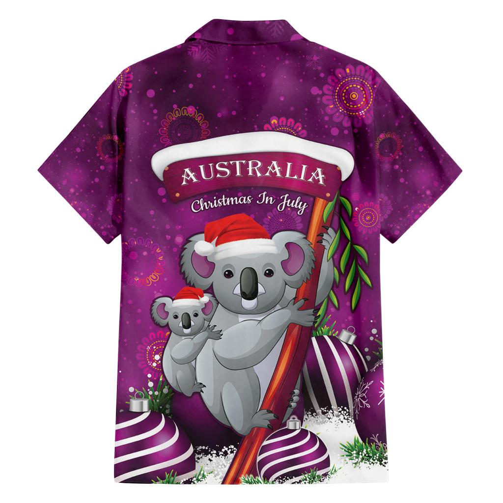 Australia Koala Family Matching Long Sleeve Bodycon Dress and Hawaiian Shirt Christmas In July - Purple