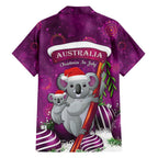 Australia Koala Family Matching Long Sleeve Bodycon Dress and Hawaiian Shirt Christmas In July - Purple