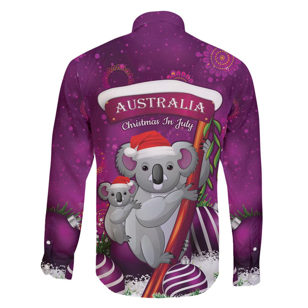 Australia Koala Family Matching Long Sleeve Bodycon Dress and Hawaiian Shirt Christmas In July - Purple