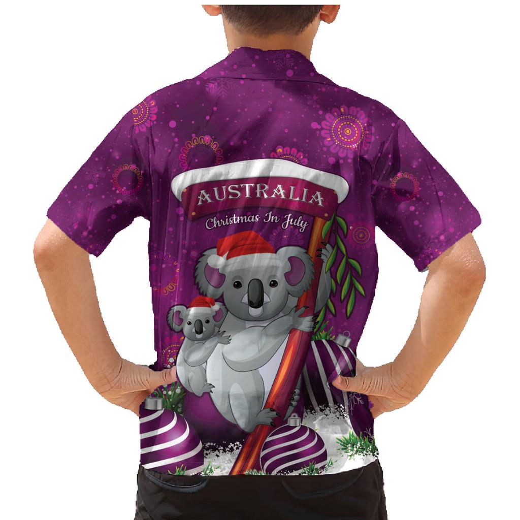 Australia Koala Family Matching Mermaid Dress and Hawaiian Shirt Christmas In July - Purple
