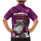 Australia Koala Family Matching Mermaid Dress and Hawaiian Shirt Christmas In July - Purple