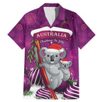 Australia Koala Family Matching Mermaid Dress and Hawaiian Shirt Christmas In July - Purple