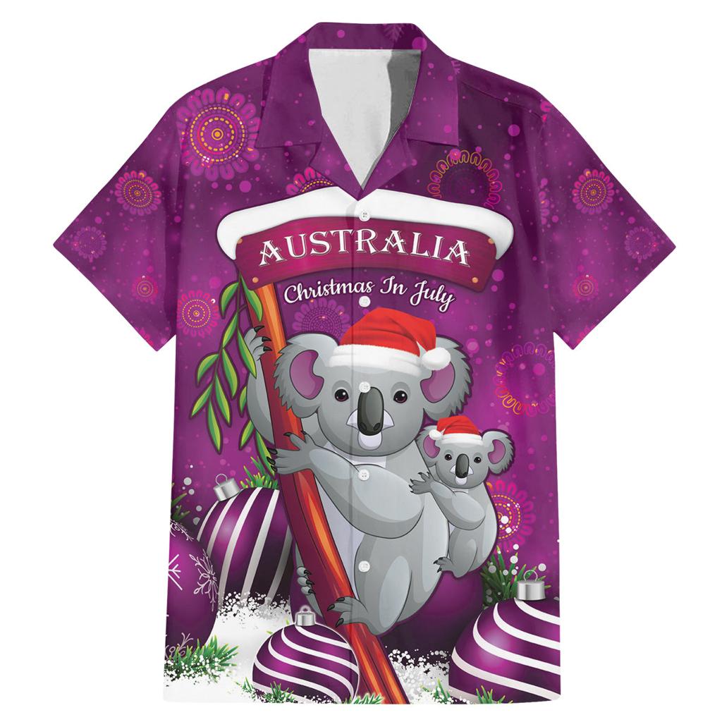 Australia Koala Family Matching Mermaid Dress and Hawaiian Shirt Christmas In July - Purple