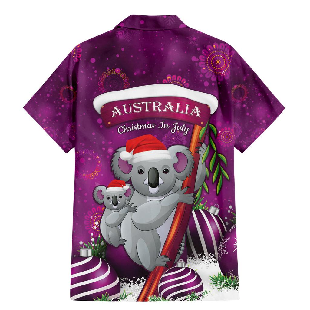 Australia Koala Family Matching Mermaid Dress and Hawaiian Shirt Christmas In July - Purple