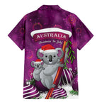 Australia Koala Family Matching Mermaid Dress and Hawaiian Shirt Christmas In July - Purple