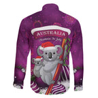 Australia Koala Family Matching Puletasi and Hawaiian Shirt Christmas In July - Purple