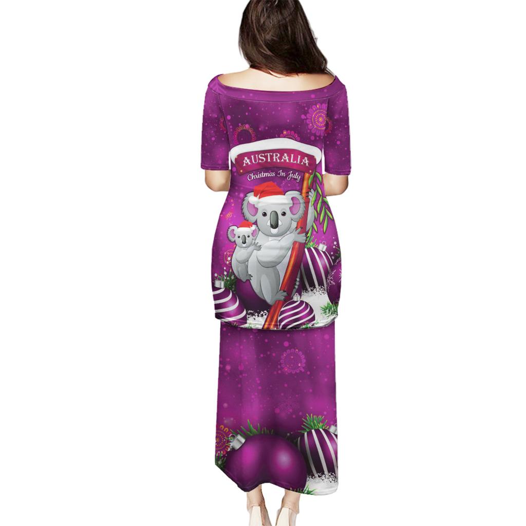 Australia Koala Family Matching Puletasi and Hawaiian Shirt Christmas In July - Purple