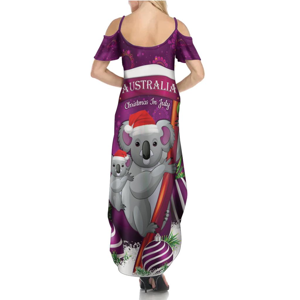 Australia Koala Family Matching Summer Maxi Dress and Hawaiian Shirt Christmas In July - Purple