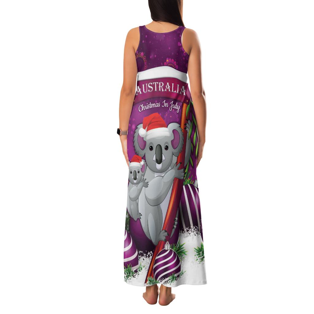 Australia Koala Family Matching Tank Maxi Dress and Hawaiian Shirt Christmas In July - Purple