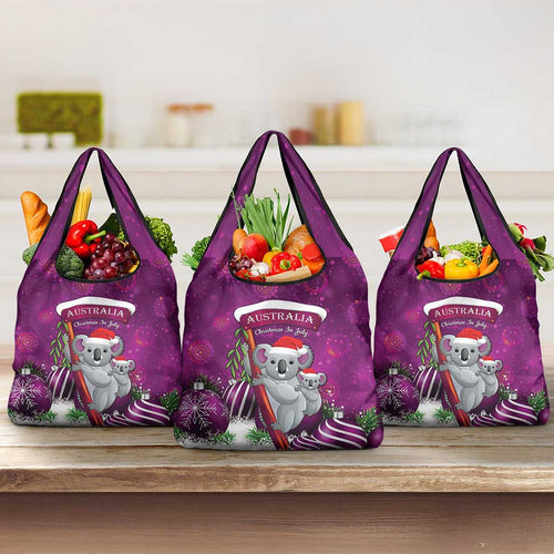 Australia Koala Grocery Bag Christmas In July - Purple