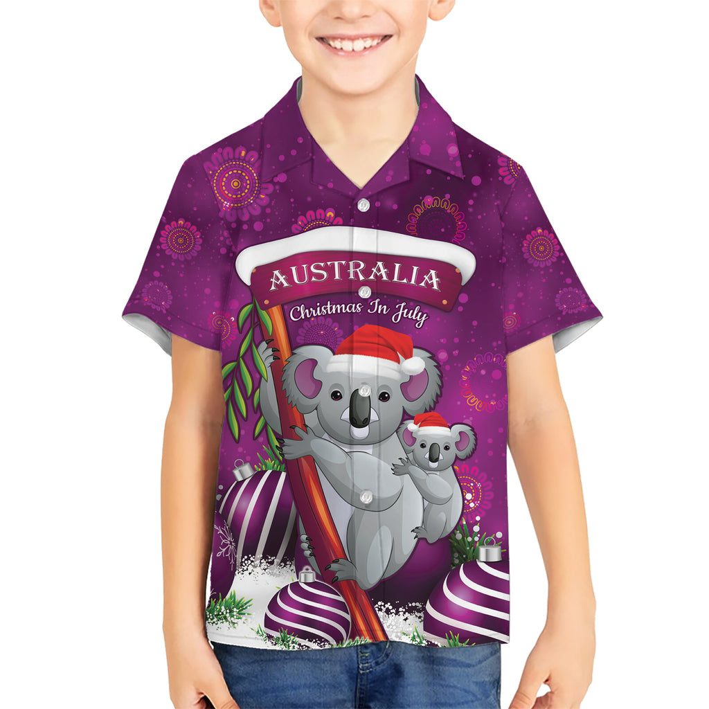 Australia Koala Kid Hawaiian Shirt Christmas In July - Purple