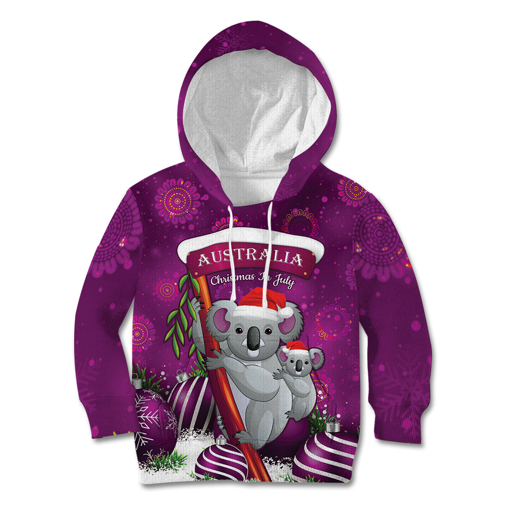Australia Koala Kid Hoodie Christmas In July - Purple