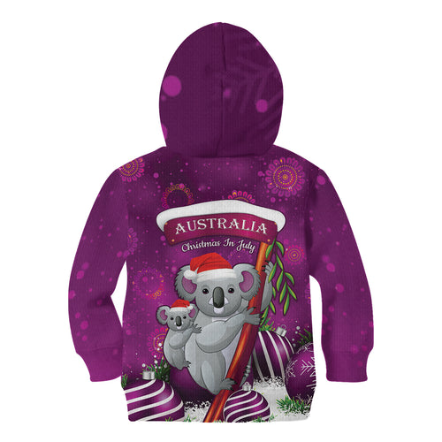 Australia Koala Kid Hoodie Christmas In July - Purple