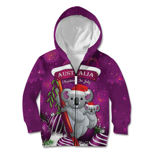 Australia Koala Kid Hoodie Christmas In July - Purple