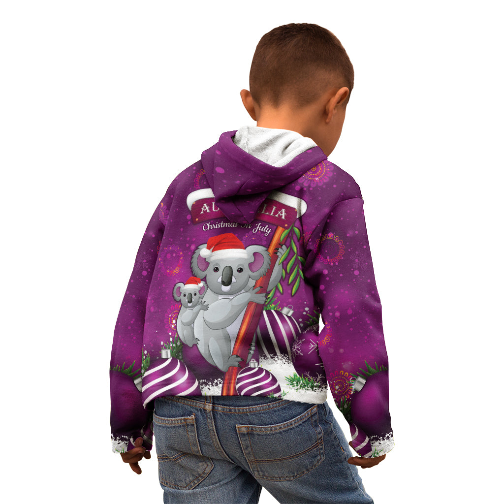 Australia Koala Kid Hoodie Christmas In July - Purple