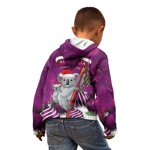 Australia Koala Kid Hoodie Christmas In July - Purple