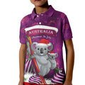 Australia Koala Kid Polo Shirt Christmas In July - Purple