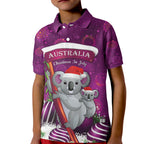 Australia Koala Kid Polo Shirt Christmas In July - Purple