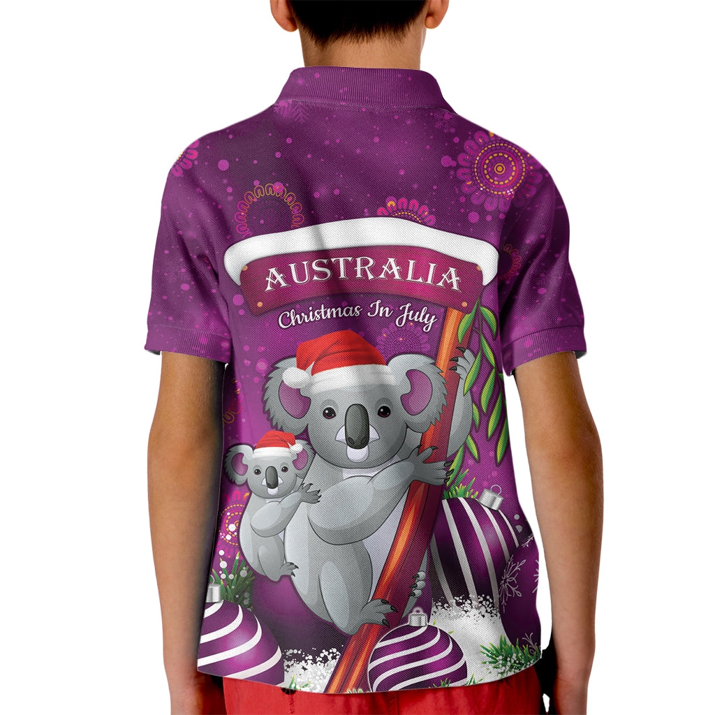 Australia Koala Kid Polo Shirt Christmas In July - Purple