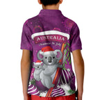 Australia Koala Kid Polo Shirt Christmas In July - Purple