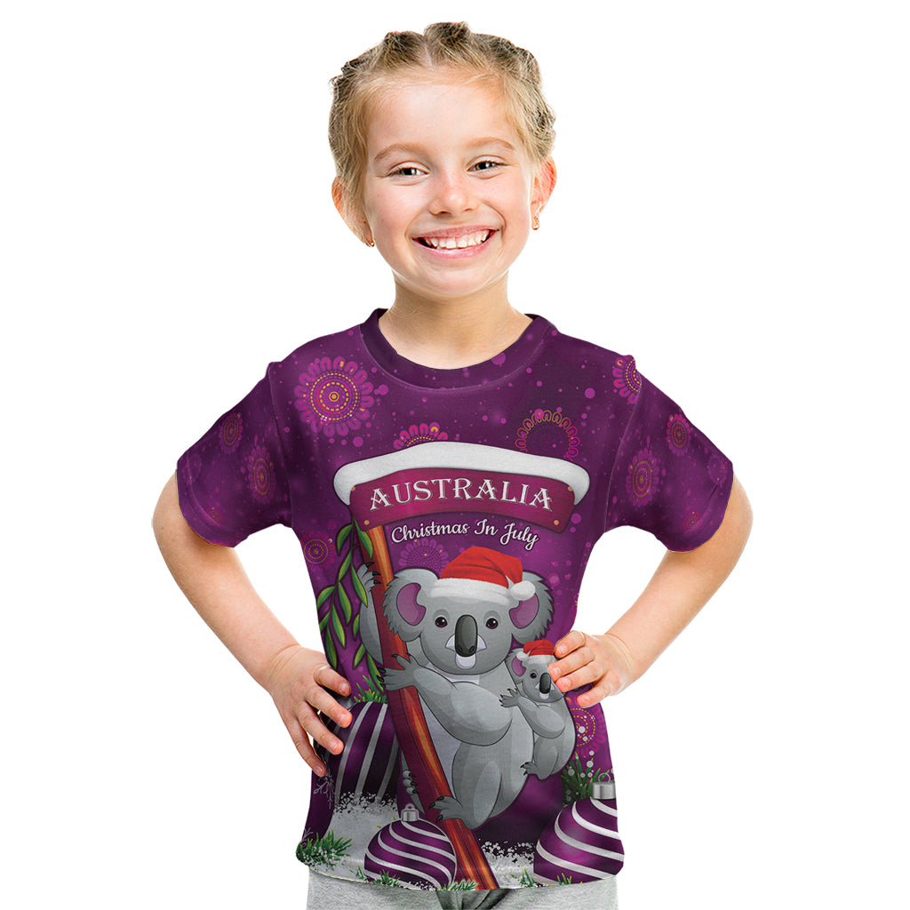 Australia Koala Kid T Shirt Christmas In July - Purple