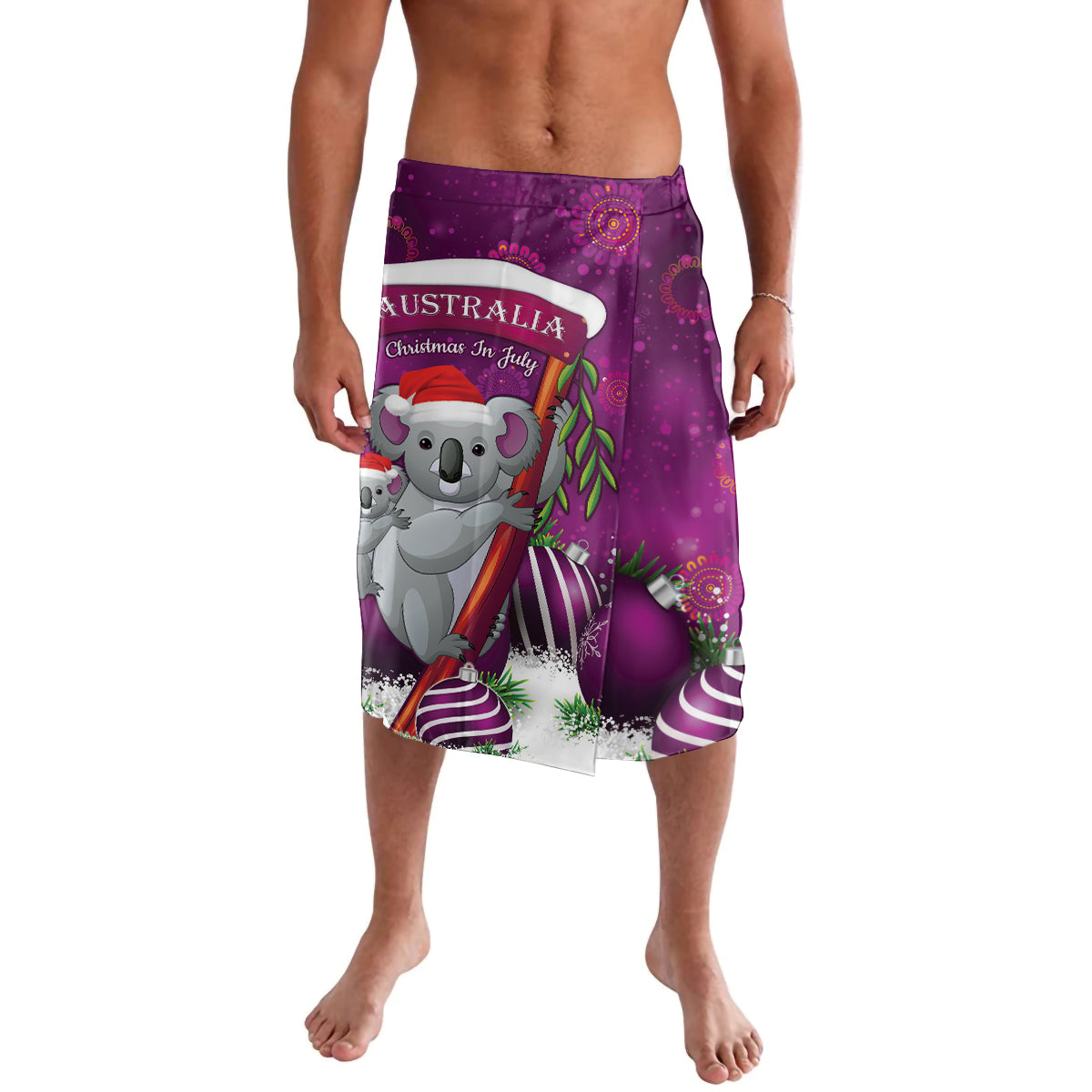 Australia Koala Lavalava Christmas In July - Purple