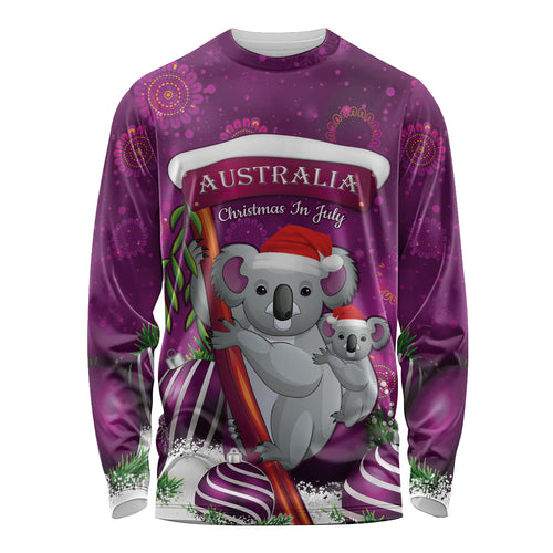 Australia Koala Long Sleeve Shirt Christmas In July - Purple