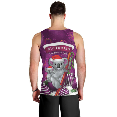 Australia Koala Men Tank Top Christmas In July - Purple