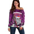 Australia Koala Off Shoulder Sweater Christmas In July - Purple