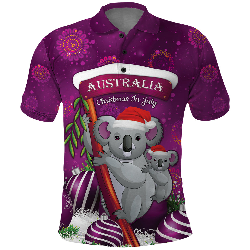 Australia Koala Polo Shirt Christmas In July - Purple