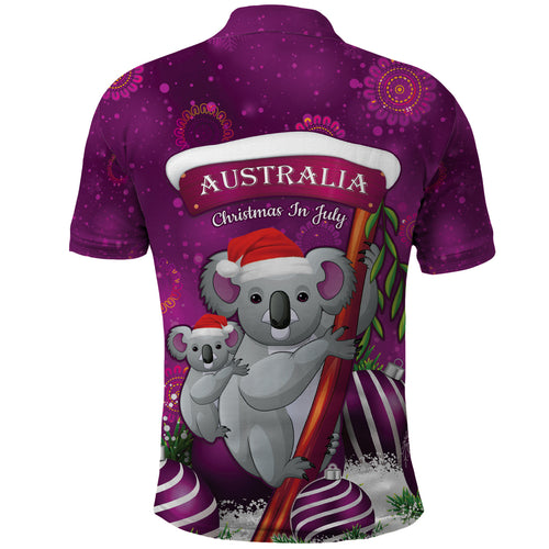 Australia Koala Polo Shirt Christmas In July - Purple