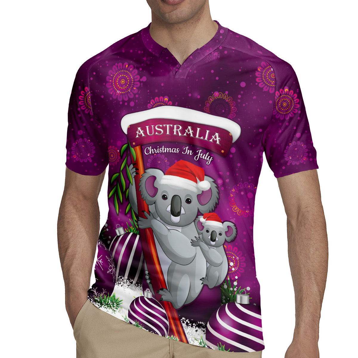 Australia Koala Rugby Jersey Christmas In July - Purple