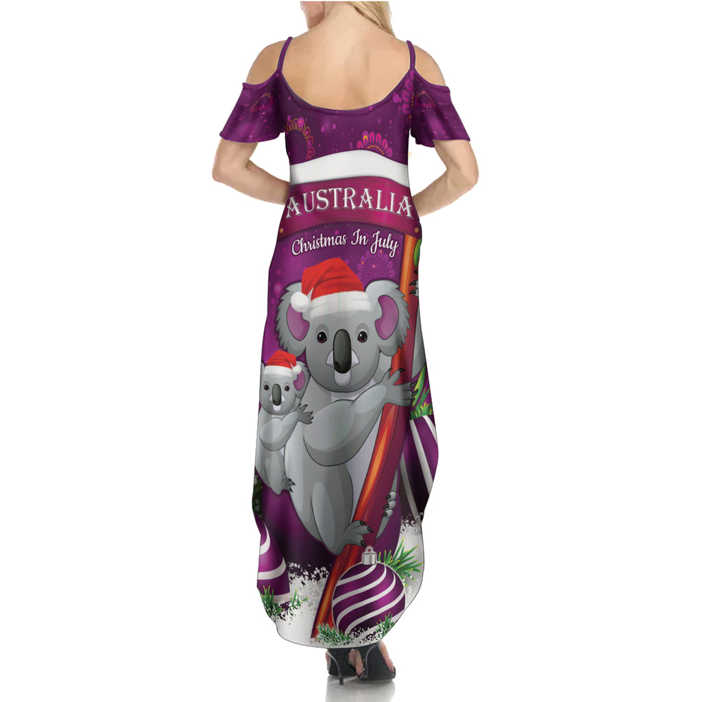 Australia Koala Summer Maxi Dress Christmas In July - Purple
