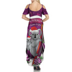 Australia Koala Summer Maxi Dress Christmas In July - Purple